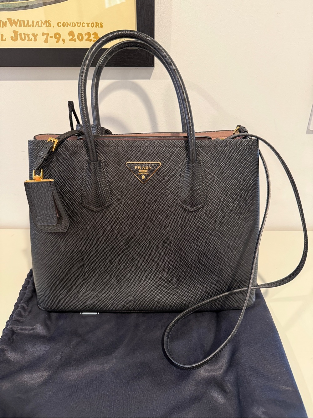 Prada Saffiano Cuir Medium Double Bag